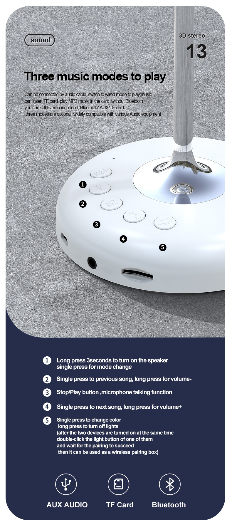 JY-35 desk lamp sound system